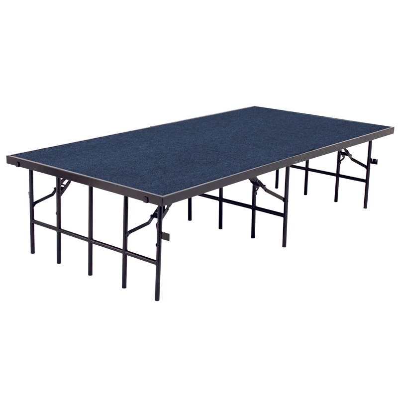 Ensemble portatif d'étapes simples et de tapis, Bleu, H 16 po x l 36 po