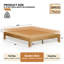 Structure de lit en bois massif avec support à lattes, aucun ressort requis, assemblage facile, pieds centraux robustes-847600643-847600652