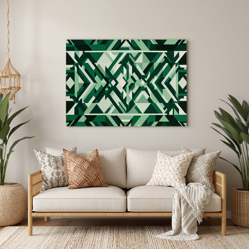 Art mural vert Op Op 53, H 132 po x l 168 po x P 0,05 po