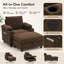 Fauteuil lounge moderne de style Mid-Century de 147 cm avec repose-pieds, fauteuil de lecture inclinable à 160°-104472258