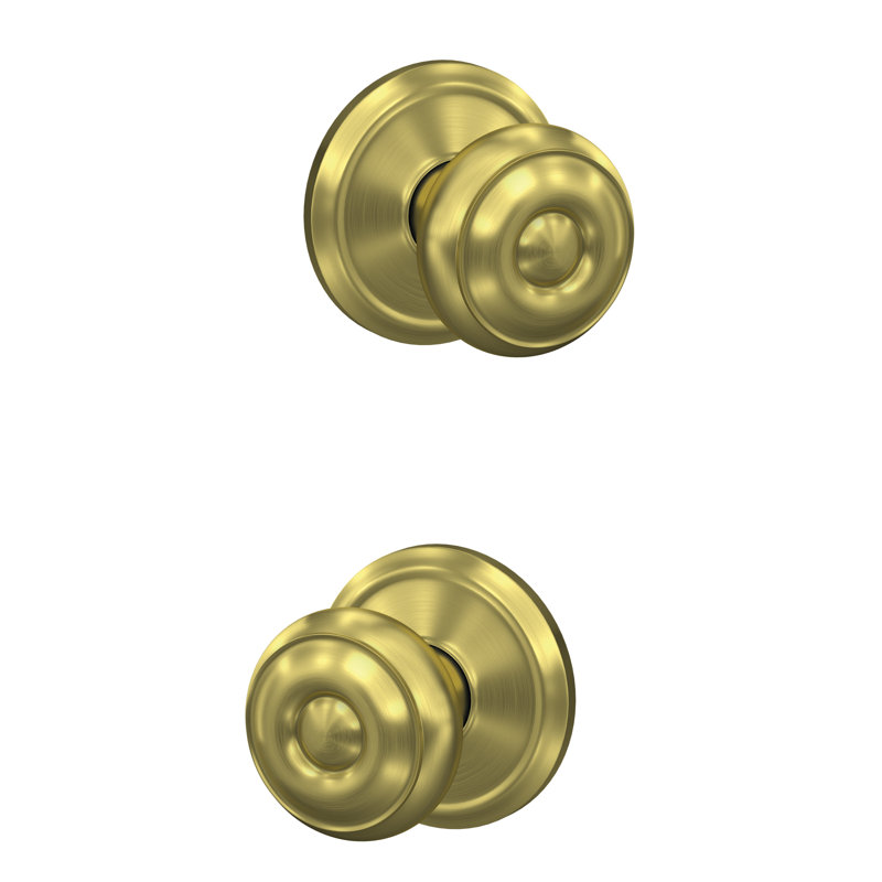 Custom Georgian Hall-Closet and Bed-Bath Knob with Alden Trim, Satin Brass