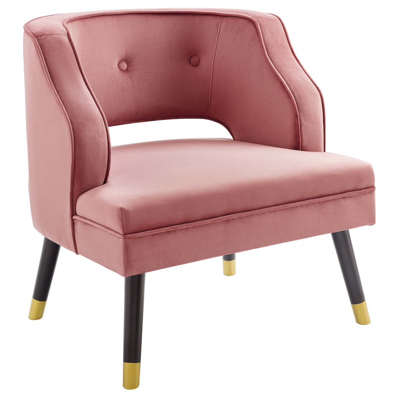 Carson Carrington Taktsberget Velvet Armchair by Modway, Dusty Rose