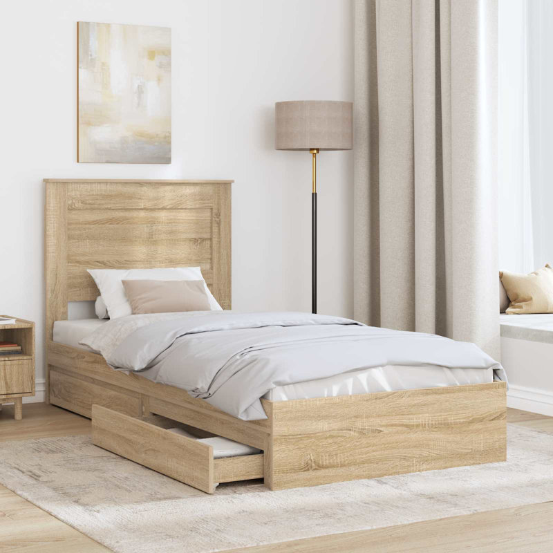 Bed, Single (3'), Smoked Oak