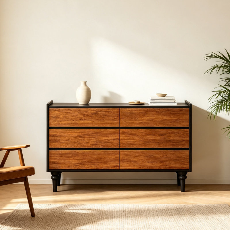 Console Mid-Century, 37.4" H x 39.4" W x 15.7" D