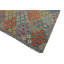Tapis géométrique gris / vert / bleu en laine fabriqué à la main 6 pi 6 po x 9 pi 9 po Madee