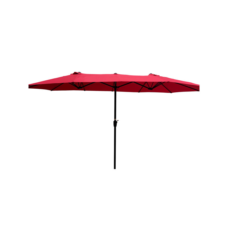 Très grand parasol double de 15 pi x 9 pi pour le jardin - Abri de piscine pour terrasse avec manivelle et évents de patio