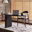 Bureaux noirs en bois massif de forme libre-108510955