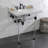 Kingston Brass Pemberton 30-Inch Carrara Marble Console Sink with Acrylic Legs (8-Inch, 3-Hole)-72887921