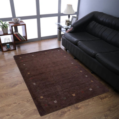 Bettejo Hand Knotted Loom Wool Eco-Friendly Area Rugs - Rectangle, Brown Color | Contemporary Design | Area rugs for Living room,Bedroom