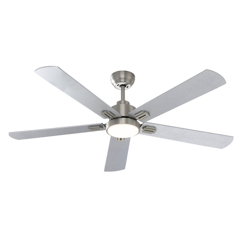 Ventilateurs de plafond 62 po (5 pales with avec lumières DEL et télécommande, Nickel