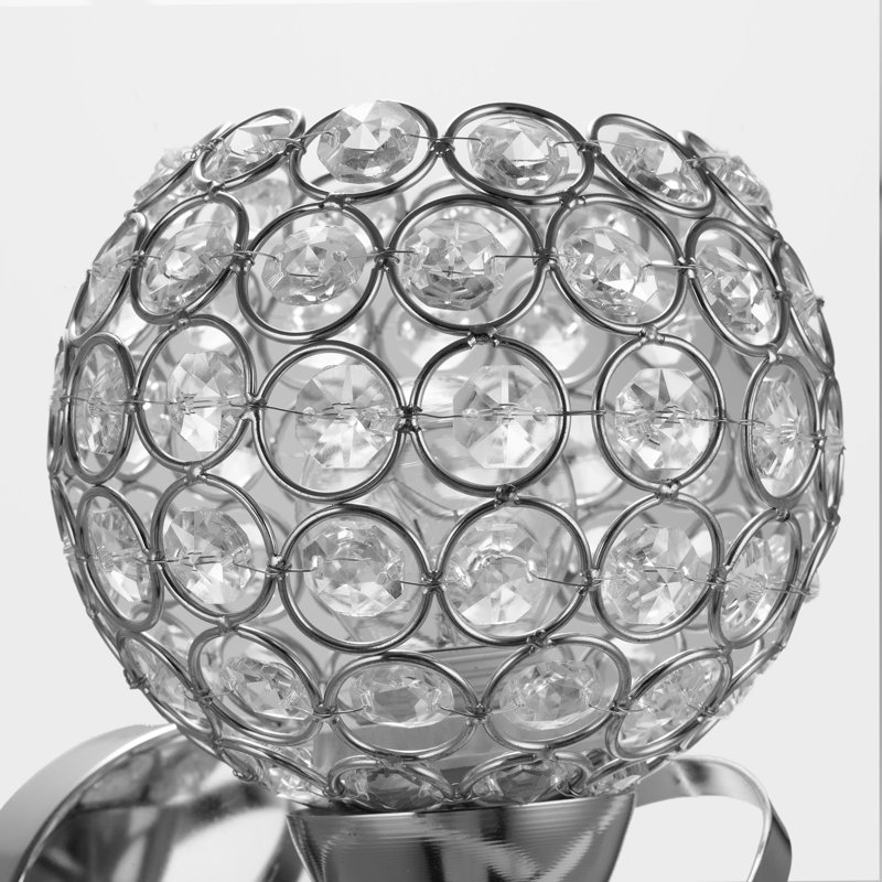 Applique murale à bras 1 lumière Crystal, Argent