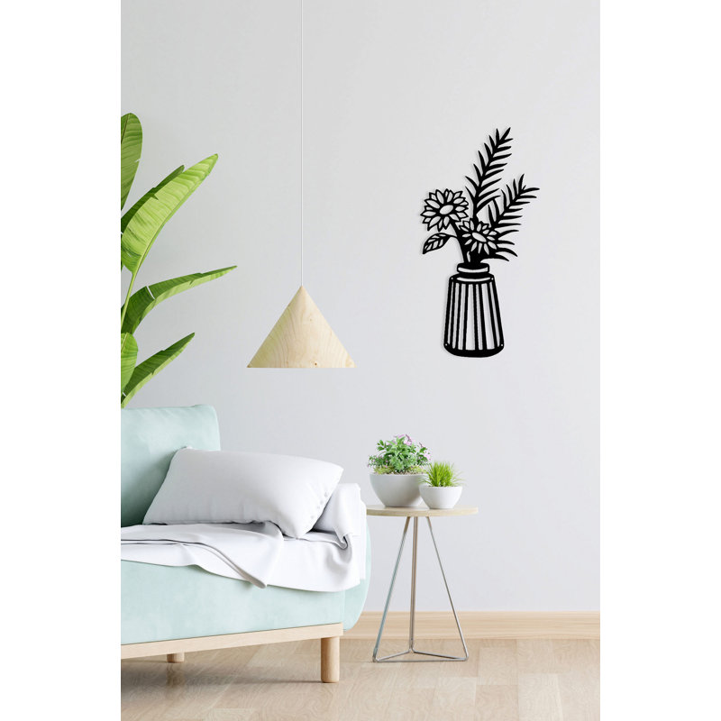Decorative Metal Wall Accessory, Black, 3.9 x 15.7 inches | 100% Metal Construction, Thickness: 0.08 inches | Stylish Home Decor for Living Room, Bedroom & Office | Durable & Eye-Catching Design