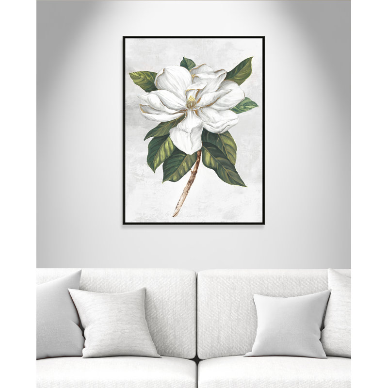 «Pearly Beauty I Print» par Eva Watts, Toile avec cadre, L 37,5 po x H 49,5 po, Espresso Floater