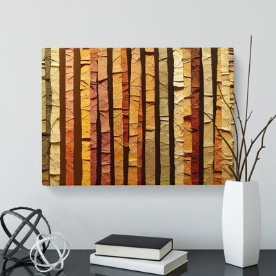 Summer Forest Torn Paper Abstract - Wrapped Canvas Print