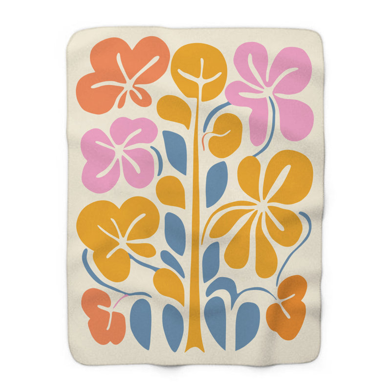 Éclat de fleur chromatique - couverture en sherpa de qualité supérieure - reproduction d'art luxueuse, Grand lit