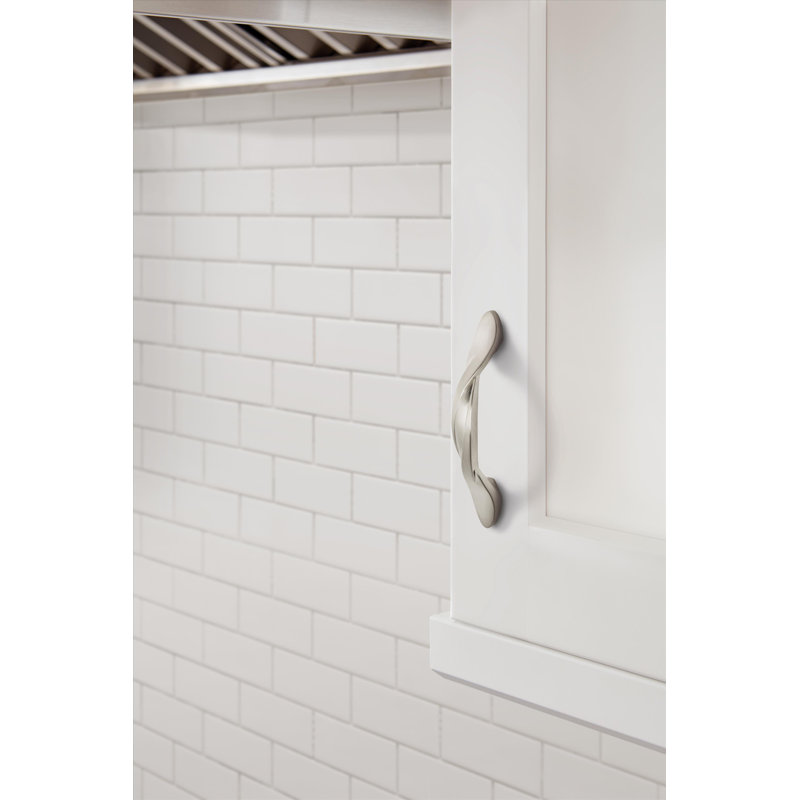 Poignée d'armoire en nickel satiné de centre à centre de 3 pouces (76 mm) Intertwine - paquet de 10, 3", Nickel satiné
