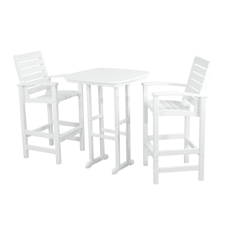 POLYWOOD Signature 3-Piece Bar Set, White