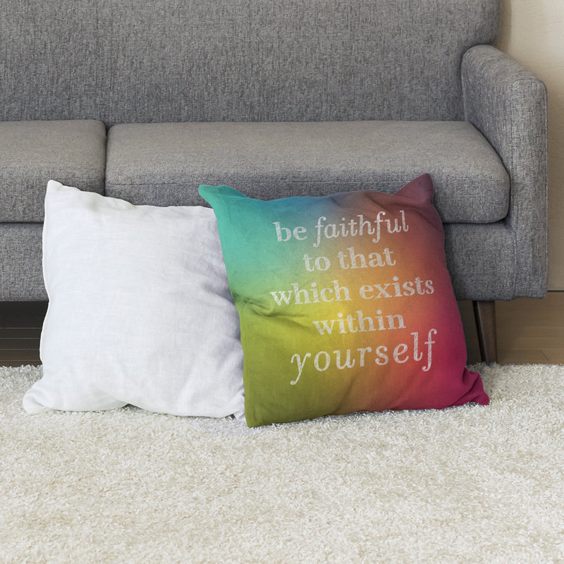 Coussin de sol be loyal to yourself, 40 po x 40 po, Arc-en-ciel