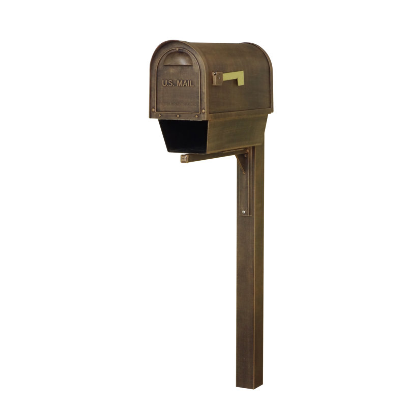Aluminum Post Mounted Mailbox with Magnetic Closure
