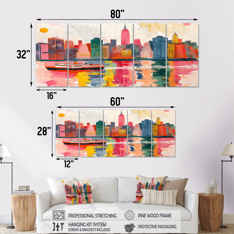 Ensemble de décoration murale Guilherme - New York City, H 28 po x l 60 po