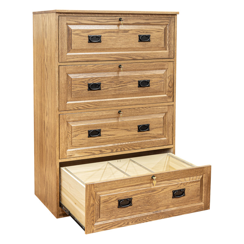 Classeur latéral 4 tiroirs Traditional, Brun