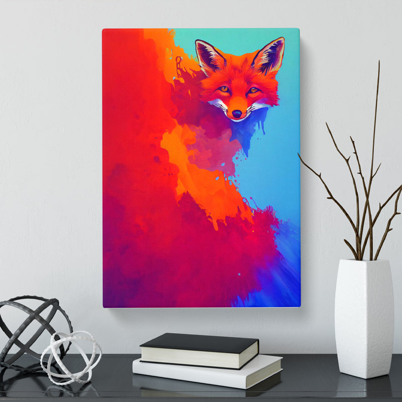 Fox Splash - Wrapped Canvas, 76cm H x 50cm W x 3cm D