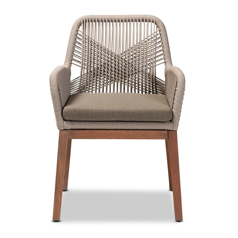 Chaise de salle à manger de style Mid-Century avec dossier incliné et coussin amovible