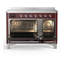 Cuisinière à induction de 48 pouces avec 6 éléments à induction en bourgogne Majestic III Series (garniture chromée)-124828829-124828833