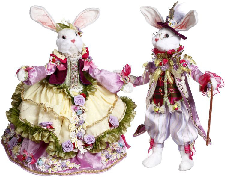 Spring Mr. and Mrs. Easter Rabbit, Medium, Assortment of 2 - 21 -24 Inches Figurines & Collectibles