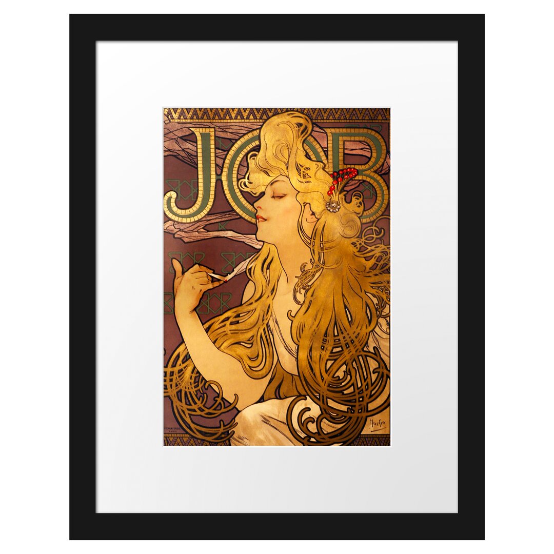 Gerahmter Kunstdruck Job Cigarettes von Alphonse Mucha