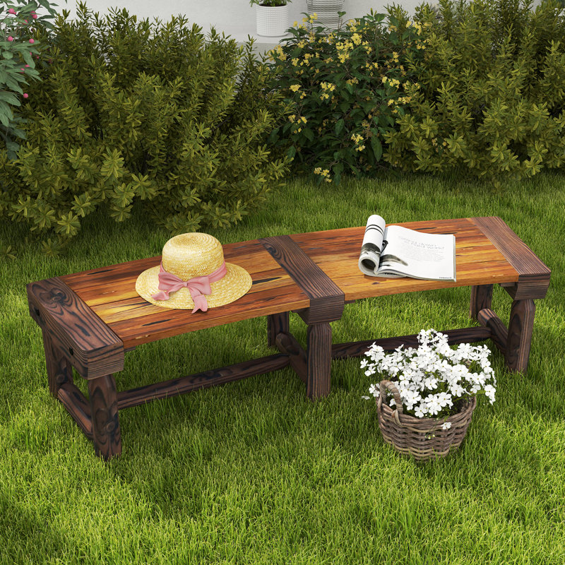 Banc de jardin en bois Berneda Outsunny, Brun chêne