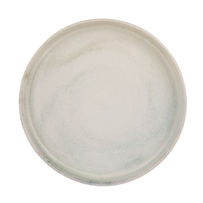 Round Stoneware Platter In Reactive Glaze