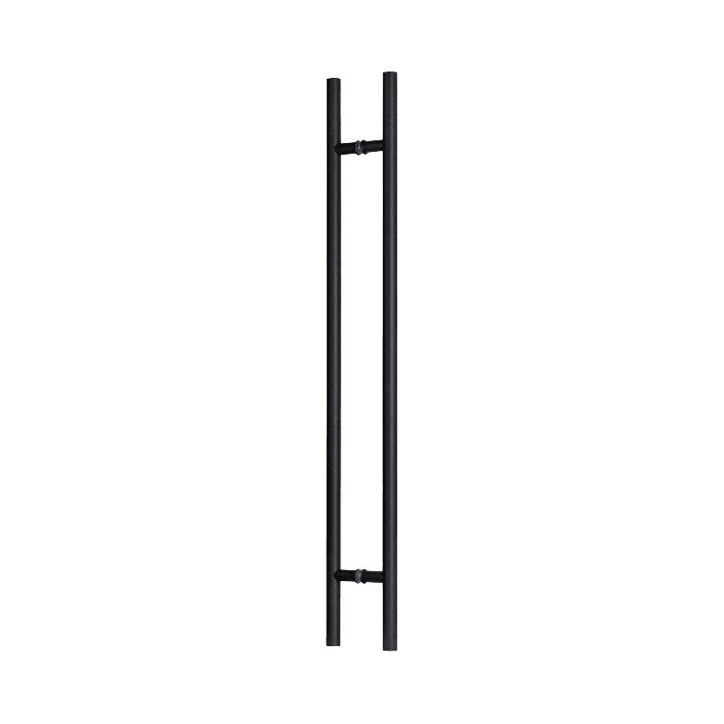 Poignée de porte longue, poignée de porte d'entrée ronde en forme de «H», acier inoxydable 304, Noir, noir, noir, noir