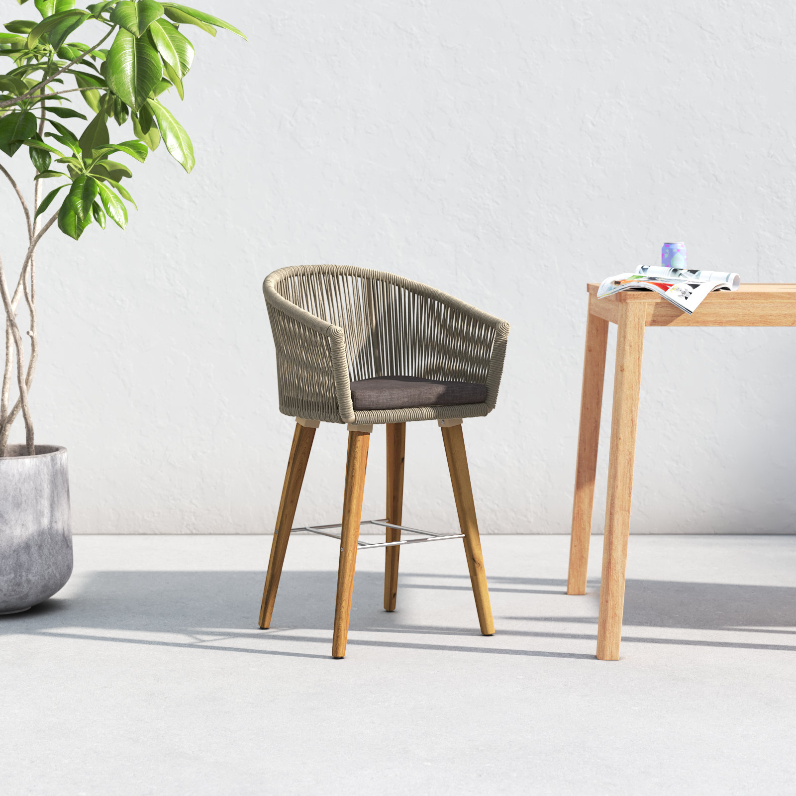 Capps Acacia Patio Bar Stool