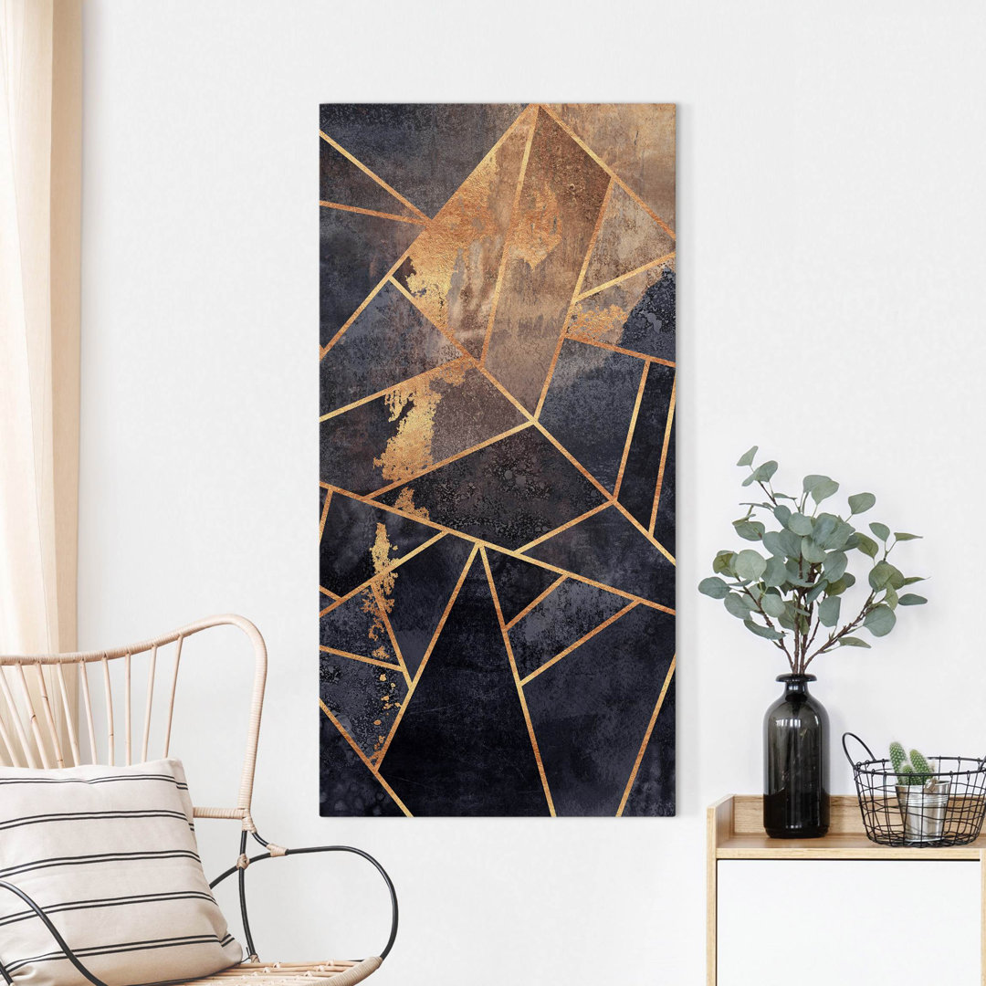 Leinwandbild Onyx mit Gold von Elisabeth Fredriksson