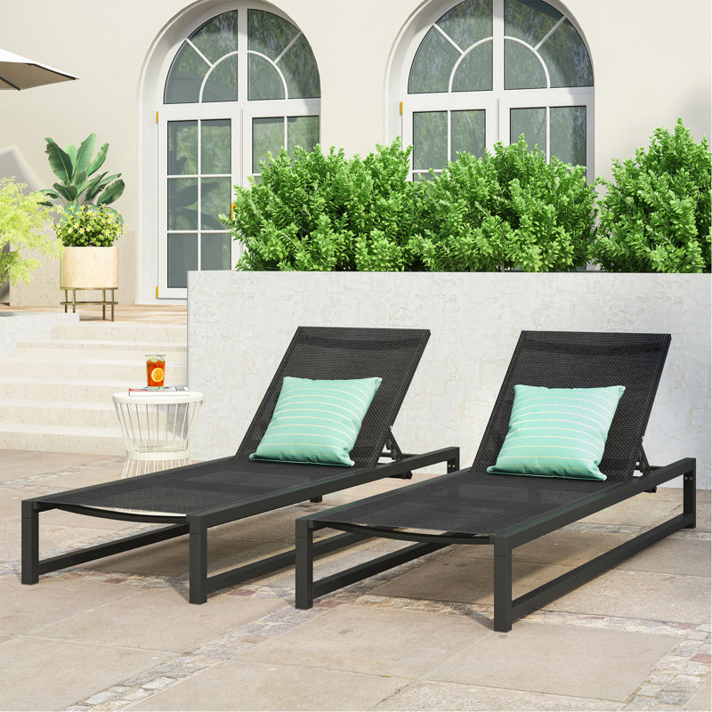 Patio Chaise Lounge, Black
