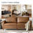 Alpha 78.5“ Mid-Century Modern Faux Leather Sofa with Solid Wood Legs-1203836057