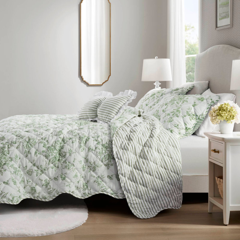 Ensemble de courtepointe douce et confortable avec coussin décoratif, Full/Double Duvet Cover + 3 Additional Pieces, Green