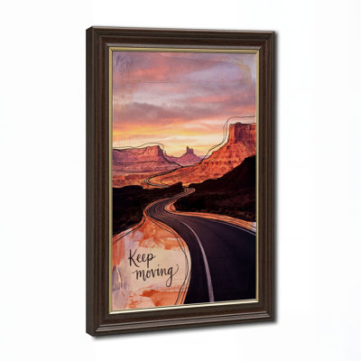 «Winding Desert Road» avec art textuel sur toile Keep Keep