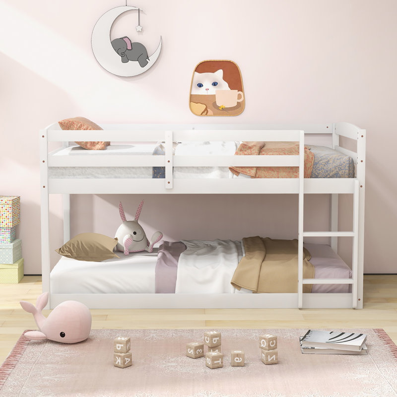 Gurtej Kids Twin Over Twin Bunk Bed, White