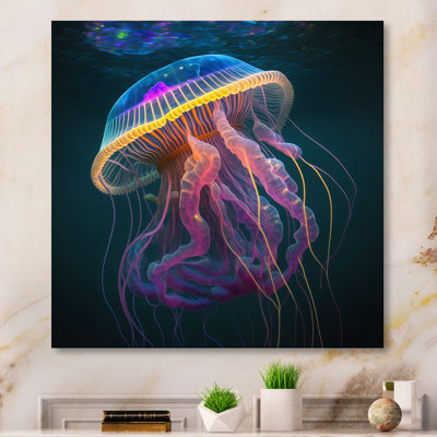 " Radiant Colorful Deep Sea Jellyfish "