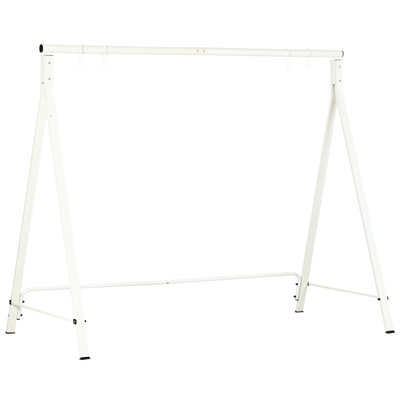Cadre de balançoire en acier pour chaise suspendue - capacité de poids de 528 lb, blanc, support à gazon pour l'extérieur, patio