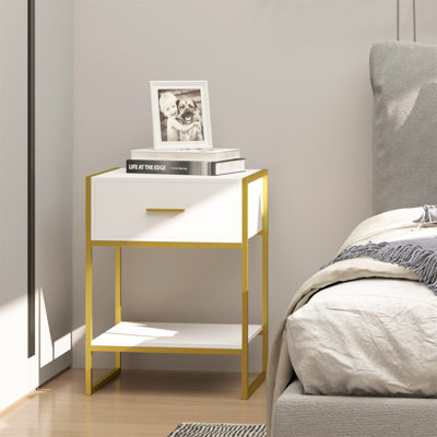 Mullica 45cm W Steel Bedside Table