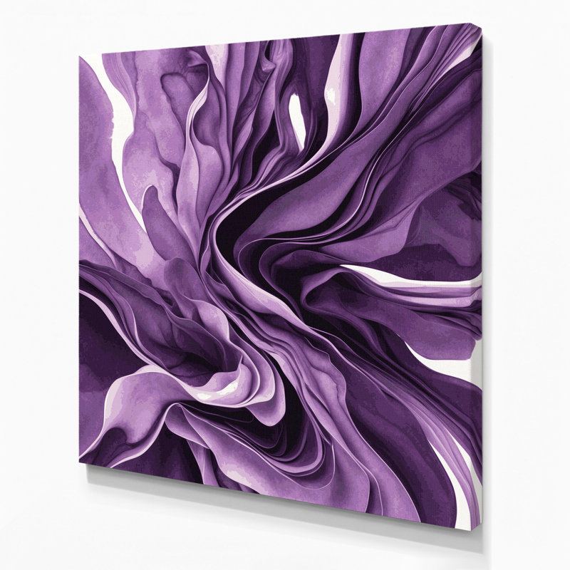 "Watercolor Abstract 44", art mural sur toile mauve, H 8 po x l 8 po