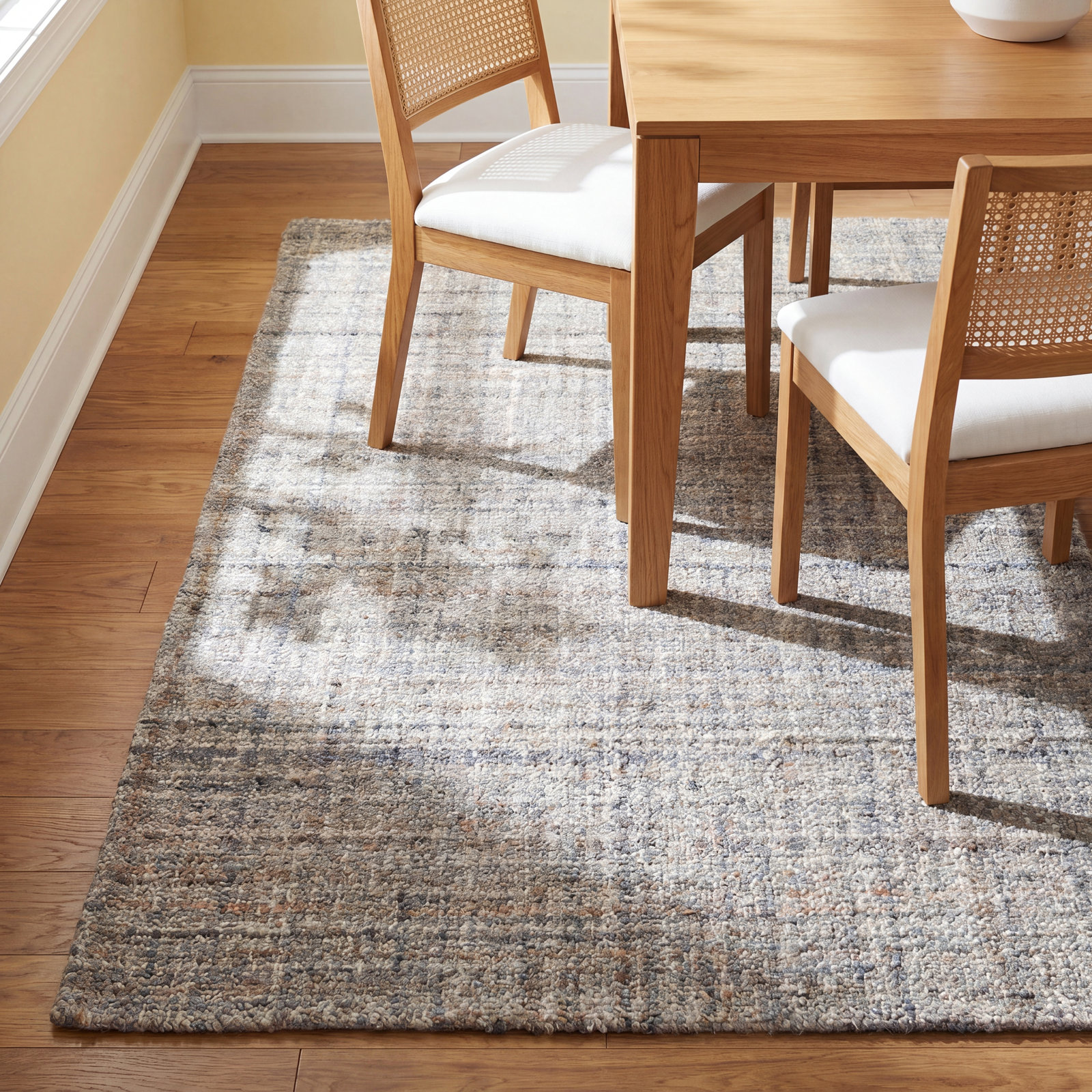 Harris Blue Brown Hand-Hooked Plaid Wool Rug, Rectangle 6' x 9', Blue/Brown