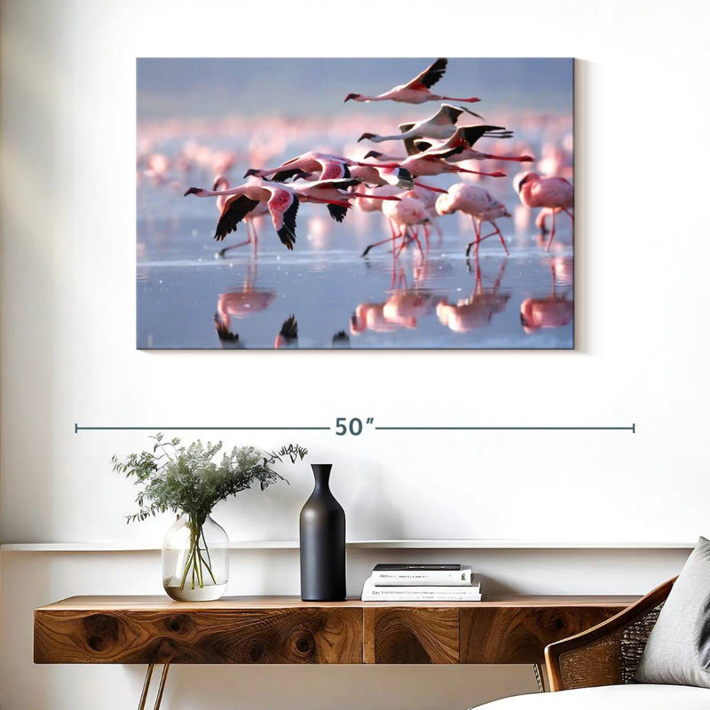 Brampt Lesser Flamingos, 26" H x 39" W