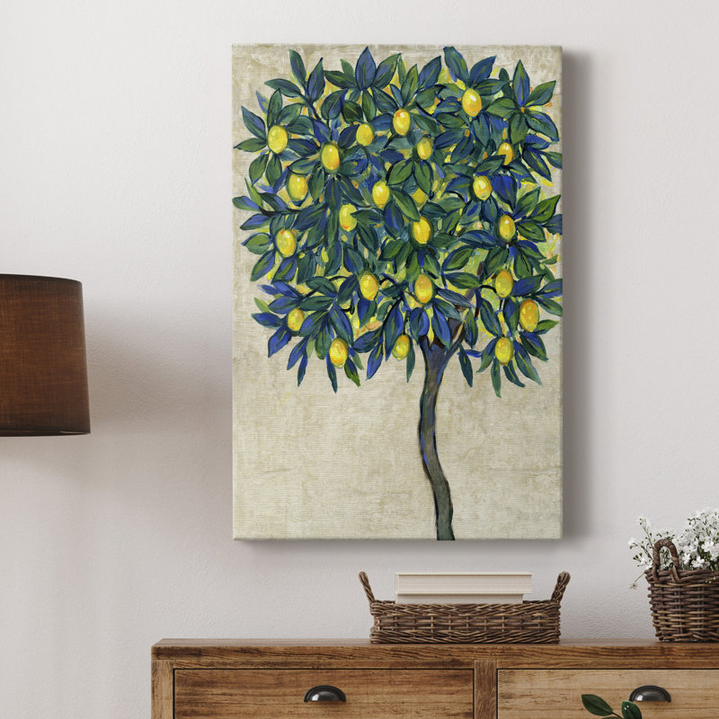 «Lemon Tree Composition I», peinture sur toile tendue, H 12 po x l 8 po x P 1 po