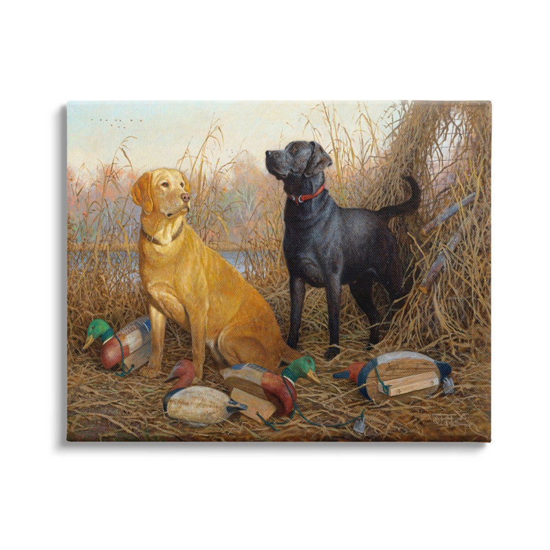 «Hunting Dogs With Decoys» par Hayden Lambson, H 16 po x l 20 po x P 1,5 po