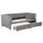 Gray Velvet Twin Daybed With Ergonomic And 2 Drawers For Added Storage Back, Contemporary Style-747278398