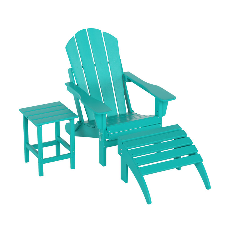 Chaise de patio avec repose-pieds Laguna, Turquoise